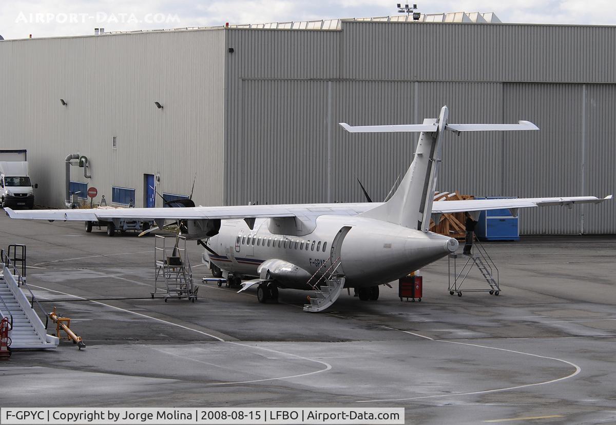 F-GPYC, 1996 ATR 42-500 C/N 484, On maintenance ATR center.