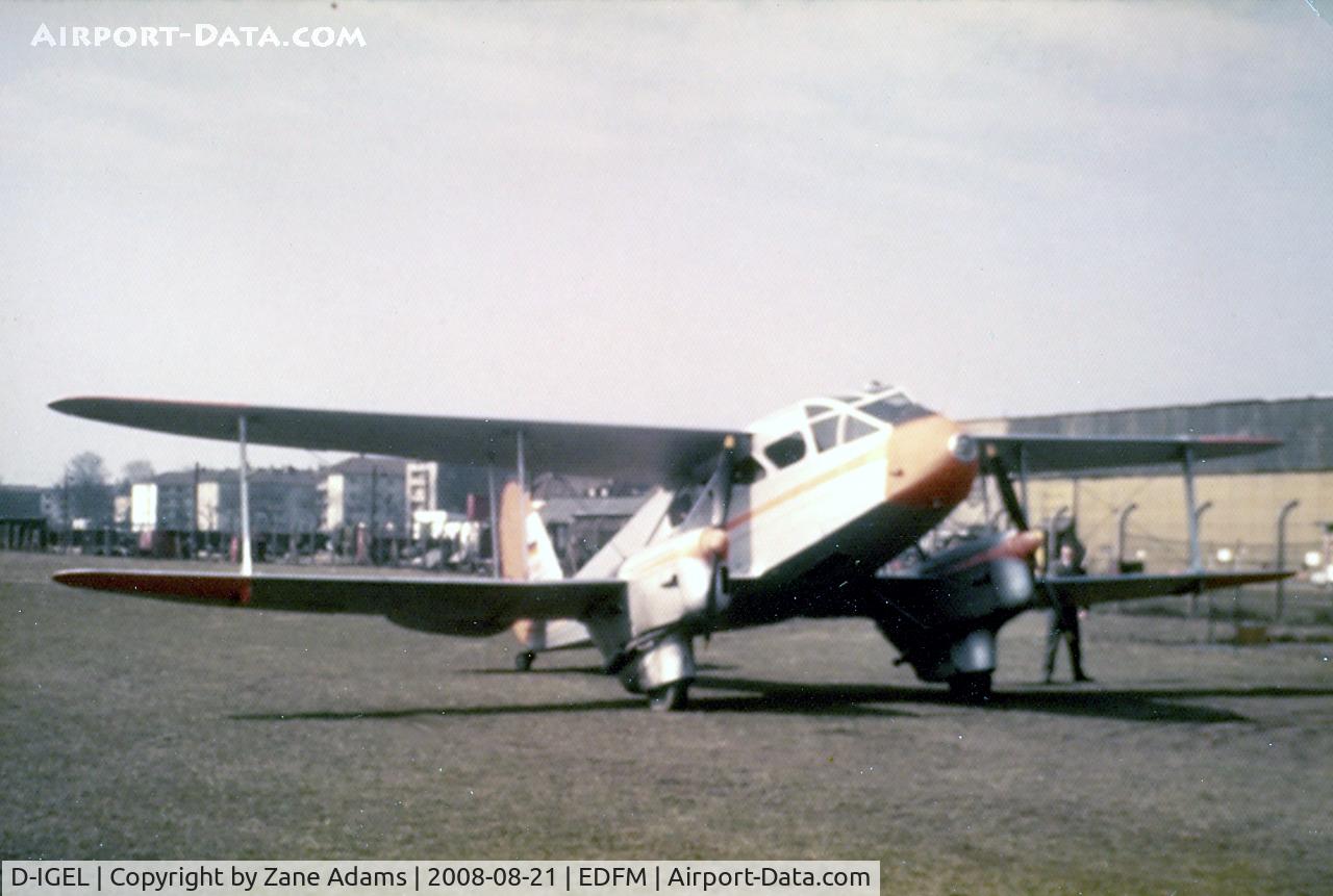 D-IGEL, De Havilland DH-89A Dragon Rapide C/N 6347, At Nueostheim, Germany @ 1961