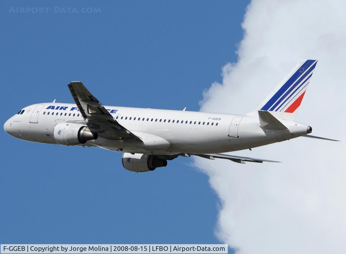 F-GGEB, 1988 Airbus A320-111 C/N 012, Taking off RWY 32L.