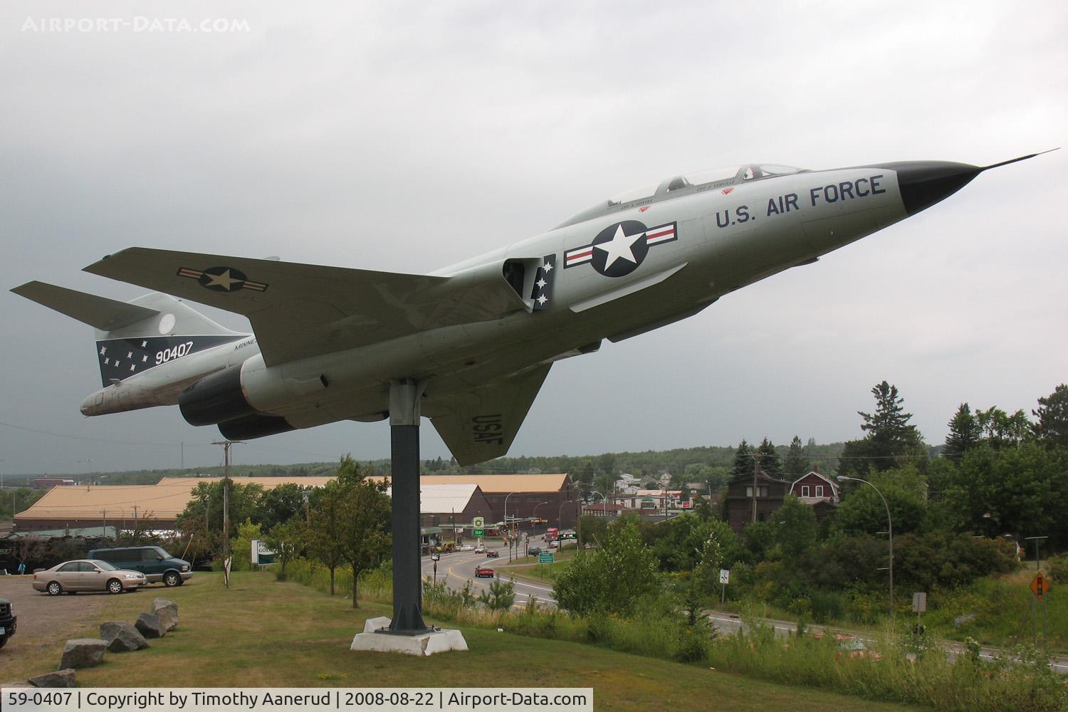 59-0407, 1959 McDonnell F-101F-116-MC Voodoo C/N 731, McDonnell F-101F-116-MC Voodoo, 59-0407, Proctor, MN.  Intersection of Highway 2 and 2nd Ave, near the Proctor Golf Course