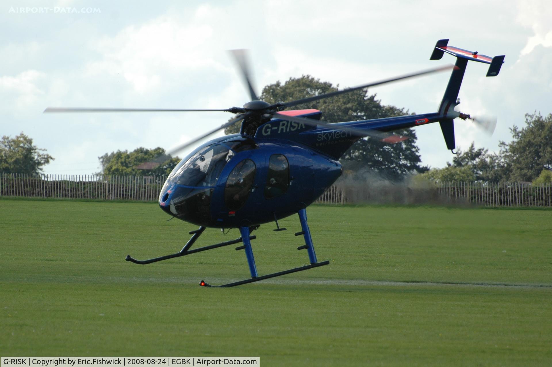 G-RISK, 1985 Hughes 369E C/N 0157E, 1. G-RISK performing at Sywell Airshow 24 Aug 2008
