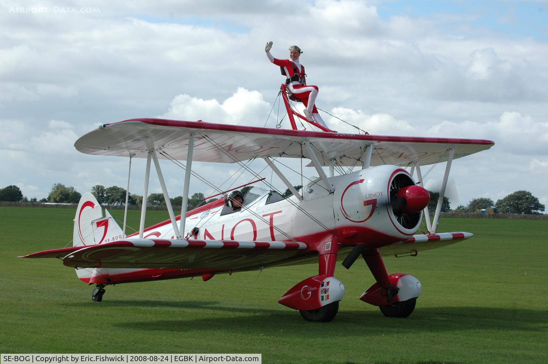 SE-BOG, 1942 Boeing N2S-3 Kaydet (B75N1) C/N 75-7128, 3. SE-BOG (Boeing Stearman) at the Sywell Airshow 24 Aug 2008