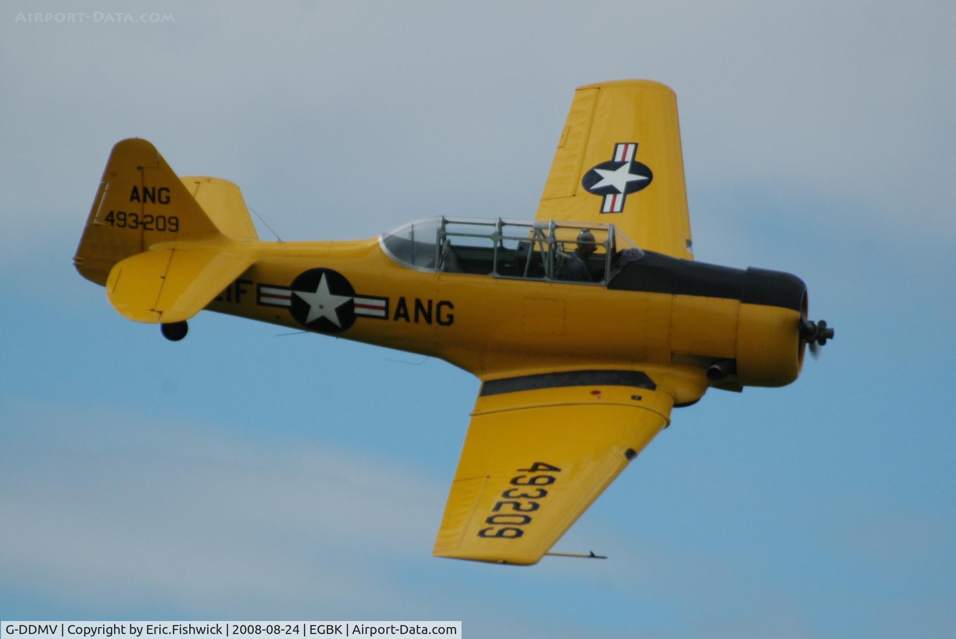G-DDMV, 1952 North American T-6G Texan C/N 168-313, 4. 493209 at the Sywell Airshow 24 Aug 2008