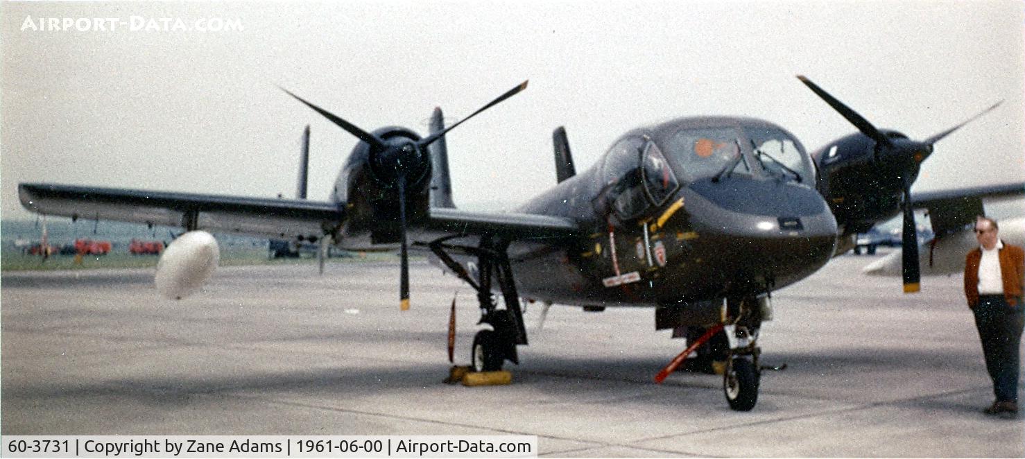 60-3731, 1960 Grumman OV-1A Mohawk C/N 30A, OV-1A Mohawk at Wiesbaden AFB @ 1961 - This aircraft was hit over Ho Chi Mihh Trail  east of Saravane, Chevane, Laos - The two crew members  Cpt. W.S. Reeder and , SP D.R. Armstrong, ejected.