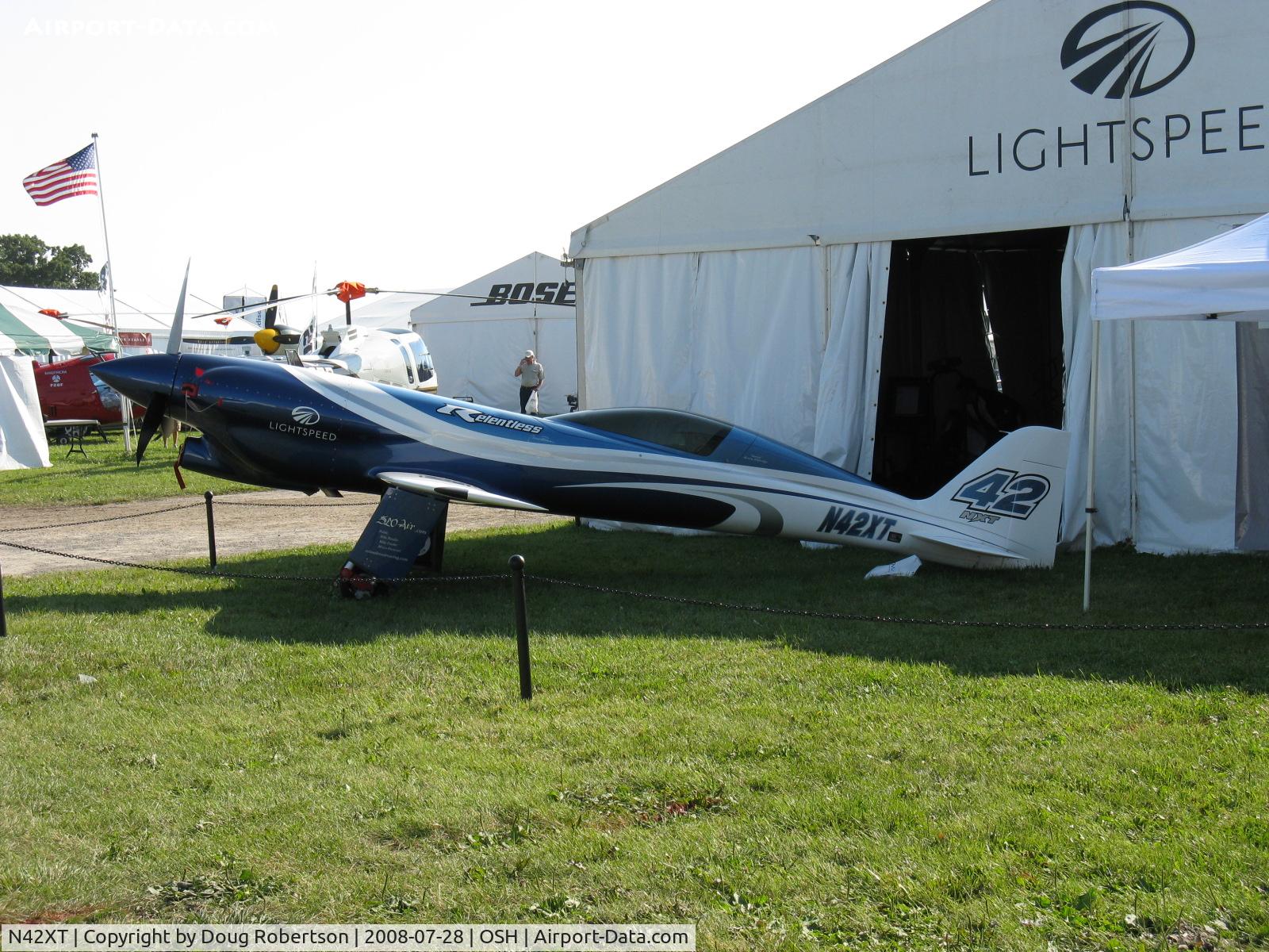 N42XT, 2005 Nemesis NXT C/N 004, 2005 NXT 'Relentless', Turbo Reno racer, Lycoming Thunderbolt TIO-540 350 Hp, clocked at 356 mph at EAA AirVenture 2008 above Rwy 36