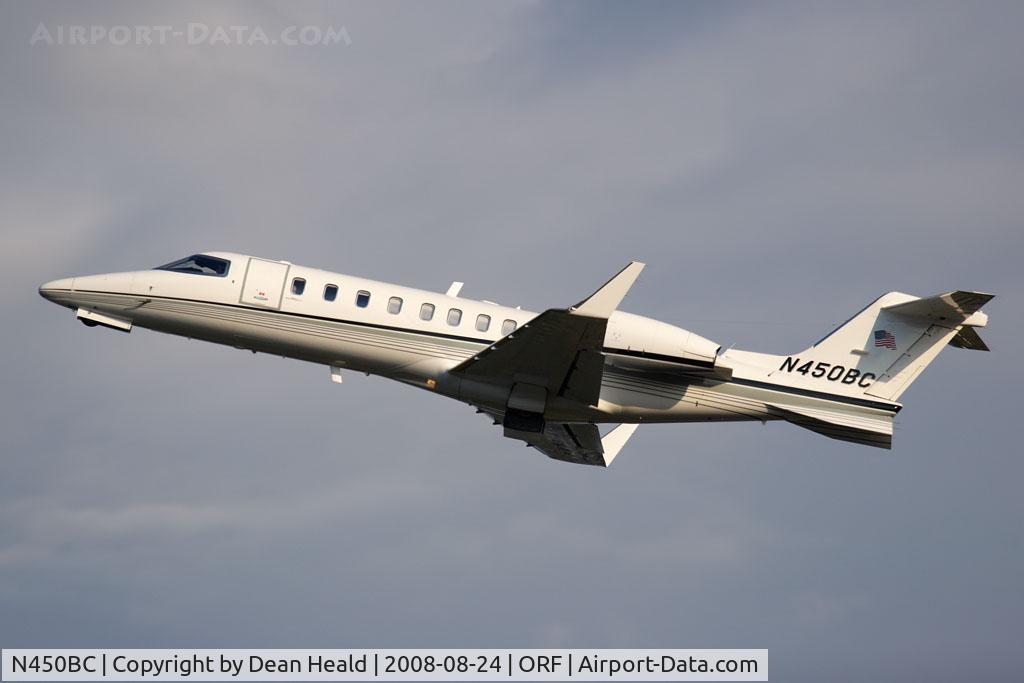 N450BC, 2000 Learjet Inc 45 C/N 075, Cunningham Charter Corporation's 2000 Bombardier Learjet 45 N450BC climbing out from RWY 5 enroute to Smyrna Airport (KMQY), TN.