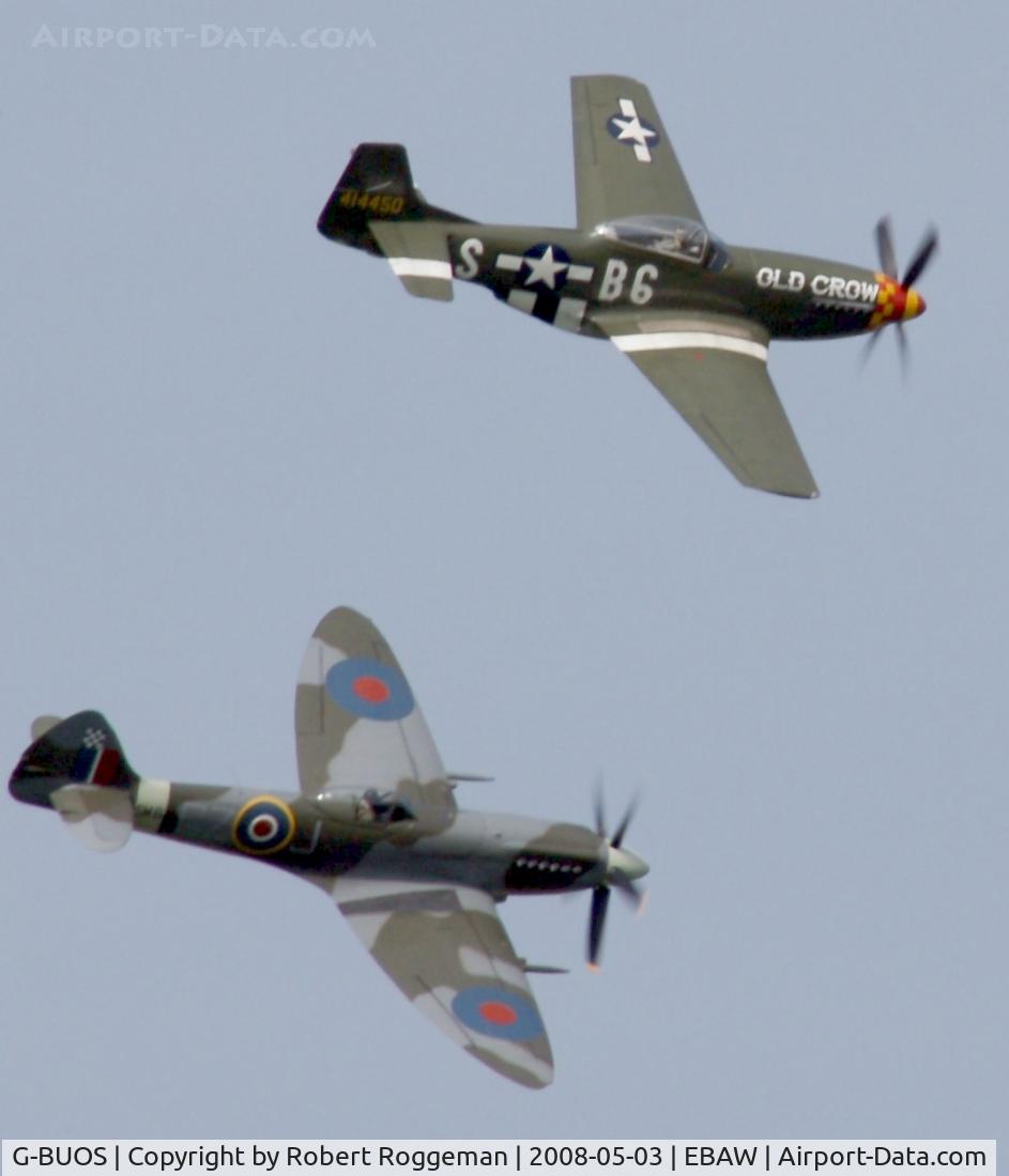 G-BUOS, 1945 Supermarine 394 Spitfire FR.XVIIIe C/N 6S/672224, 18 th Antwerp Stampe Fly in.Display together with N167F P-51D.