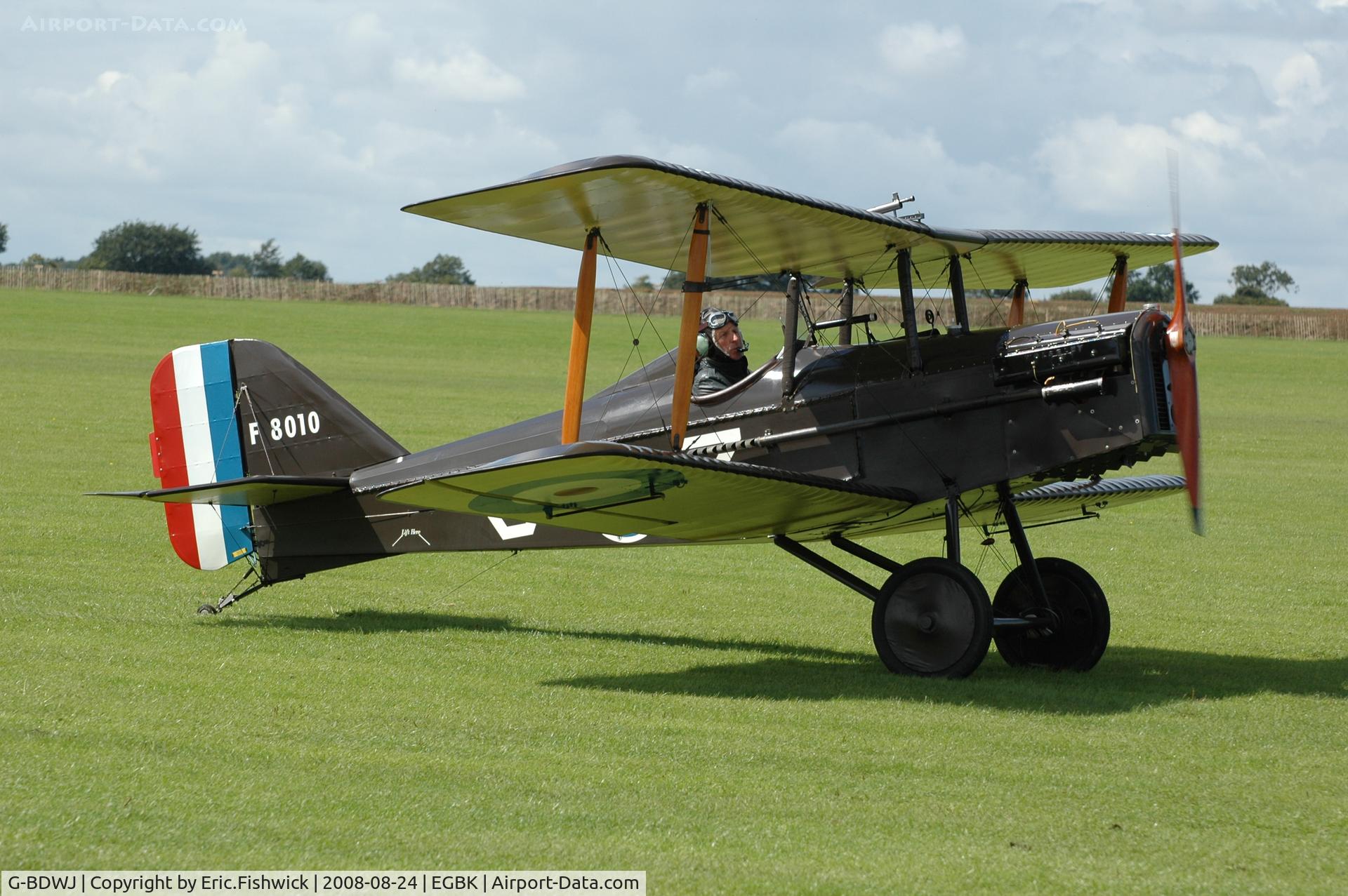 G-BDWJ, 1978 Royal Aircraft Factory SE-5A Replica C/N PFA 020-10034, 2. F8010 at the Sywell Airshow 24 Aug 2008