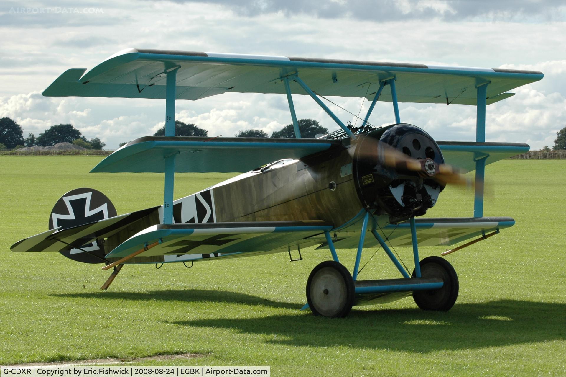 G-CDXR, 2006 Fokker Dr.1 Triplane Replica C/N PFA 238-14043, 3. DRI403/17 at the Sywell Airshow 24 Aug 2008