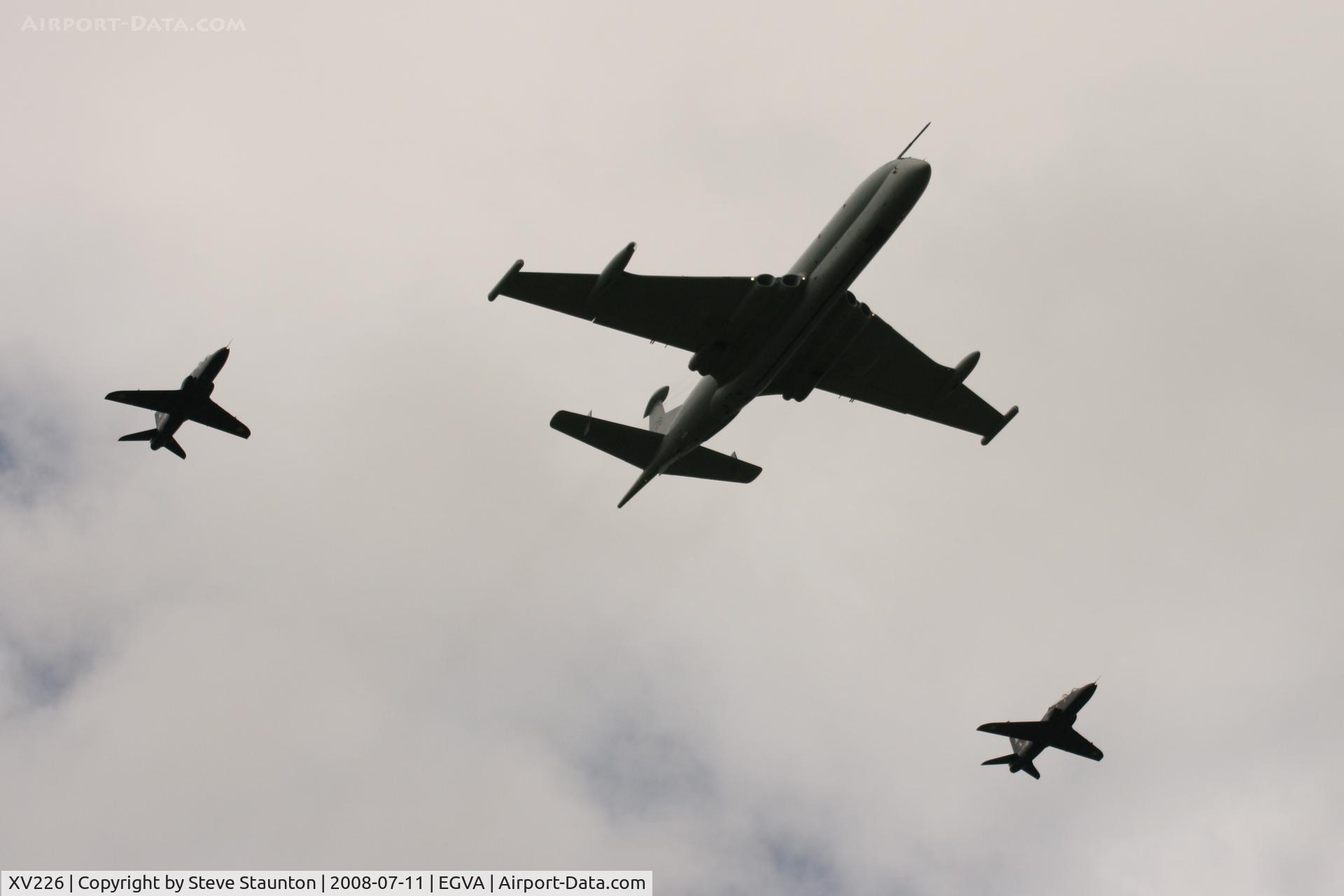 XV226, 1968 Hawker Siddeley Nimrod MR.2 C/N 8001, Royal Air Force 90th Anniversary fly past 11th July 2008 at RIAT Fairford in front of Her Majesty The Queen on a cold, wet and gloomy English Summers Day