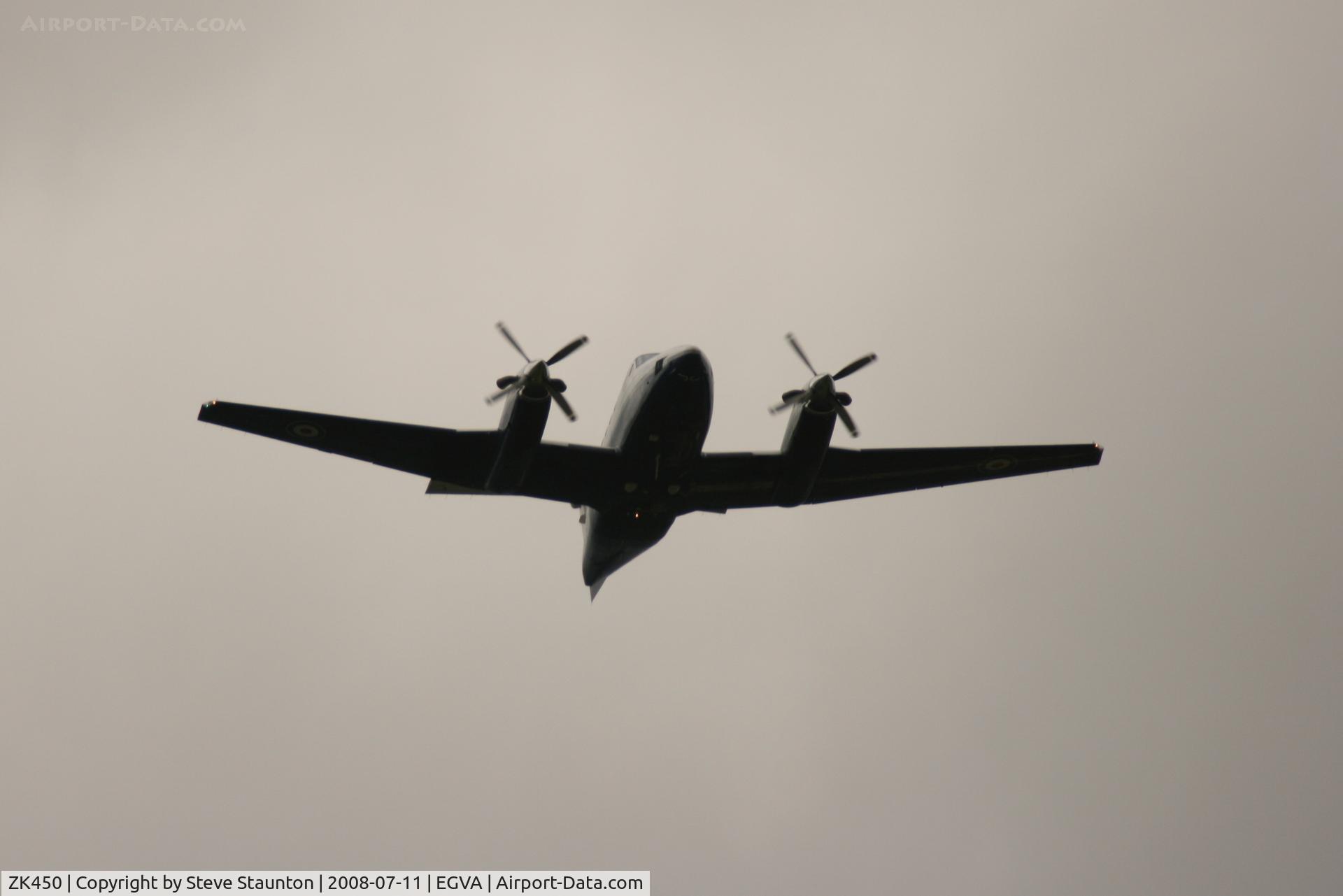 ZK450, 2003 Raytheon B200 King Air C/N BB-1829, Royal Air Force 90th Anniversary fly past 11th July 2008 at RIAT Fairford in front of Her Majesty The Queen on a cold, wet and gloomy English Summers Day