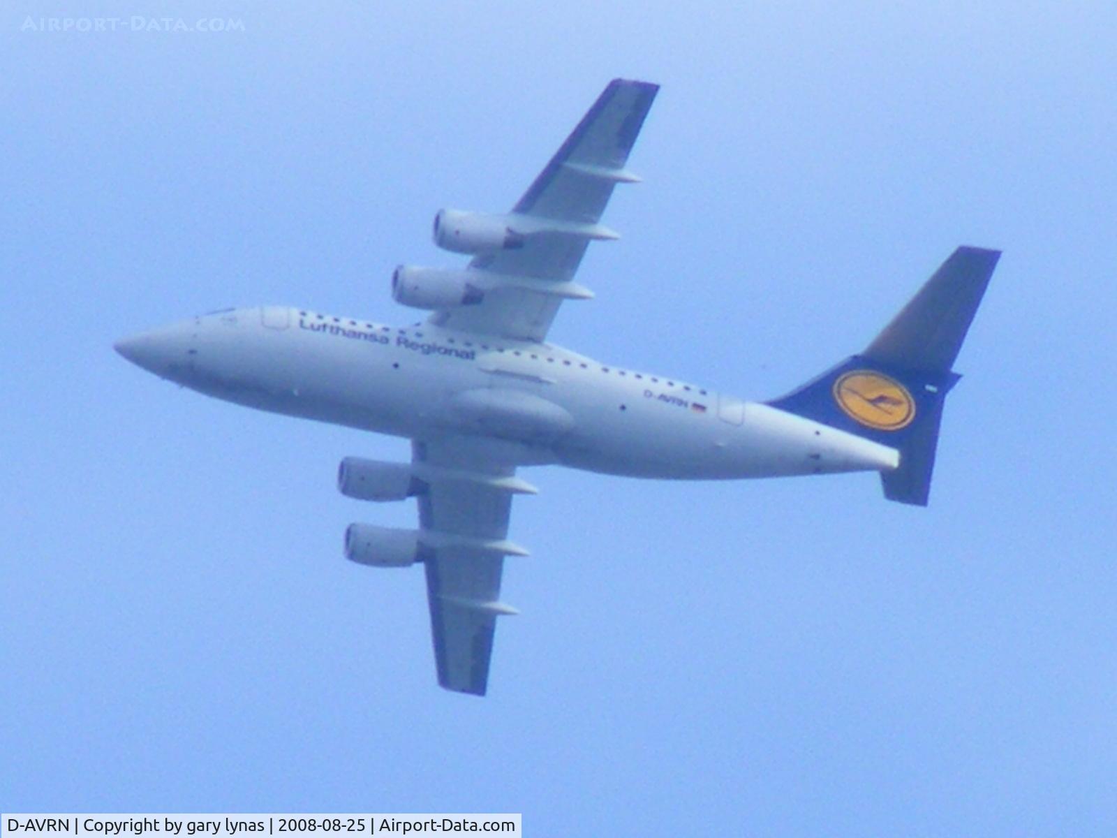 D-AVRN, 1996 British Aerospace Avro 146-RJ85A C/N E2293, Over Walsall uk at 3000ft