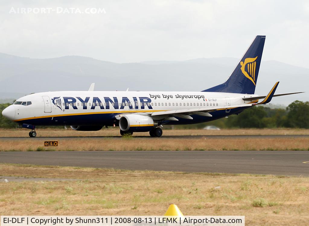 EI-DLF, 2006 Boeing 737-8AS C/N 33588, Take off with additional 'Bye bye Skyeurope' titles only on left side...