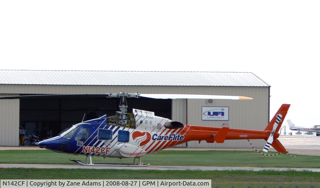 N142CF, 1988 Bell 222U C/N 47565, Careflite at Grand Prairie Hanger