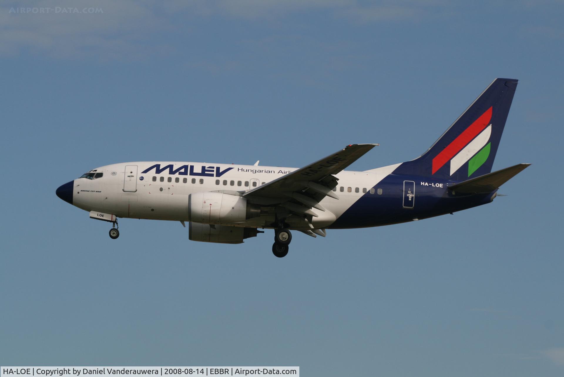 HA-LOE, 2003 Boeing 737-6Q8 C/N 28260, arrival of flight MA600 to rwy 25L