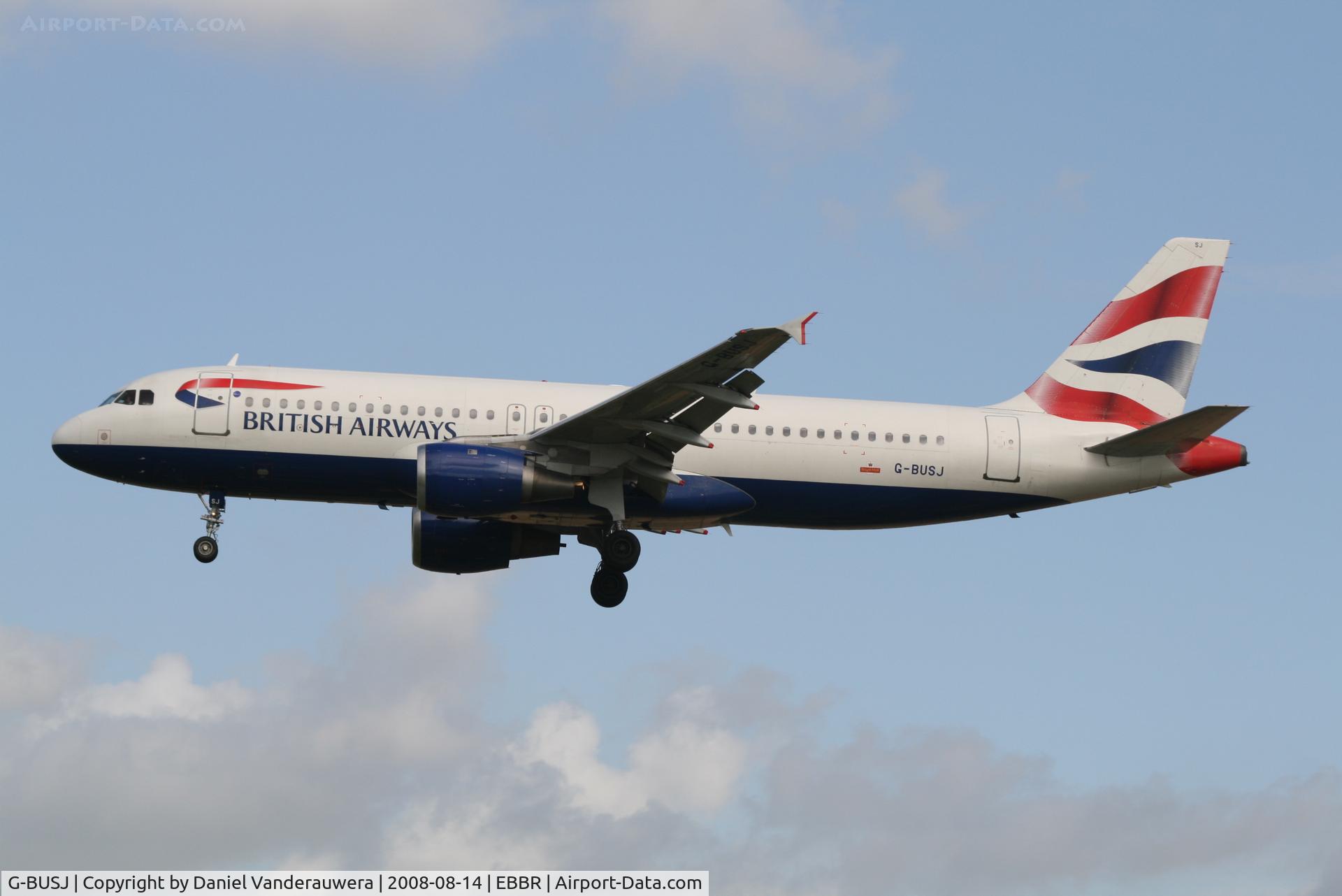 G-BUSJ, 1990 Airbus A320-211 C/N 109, arrival of flight BA392 to rwy 25L