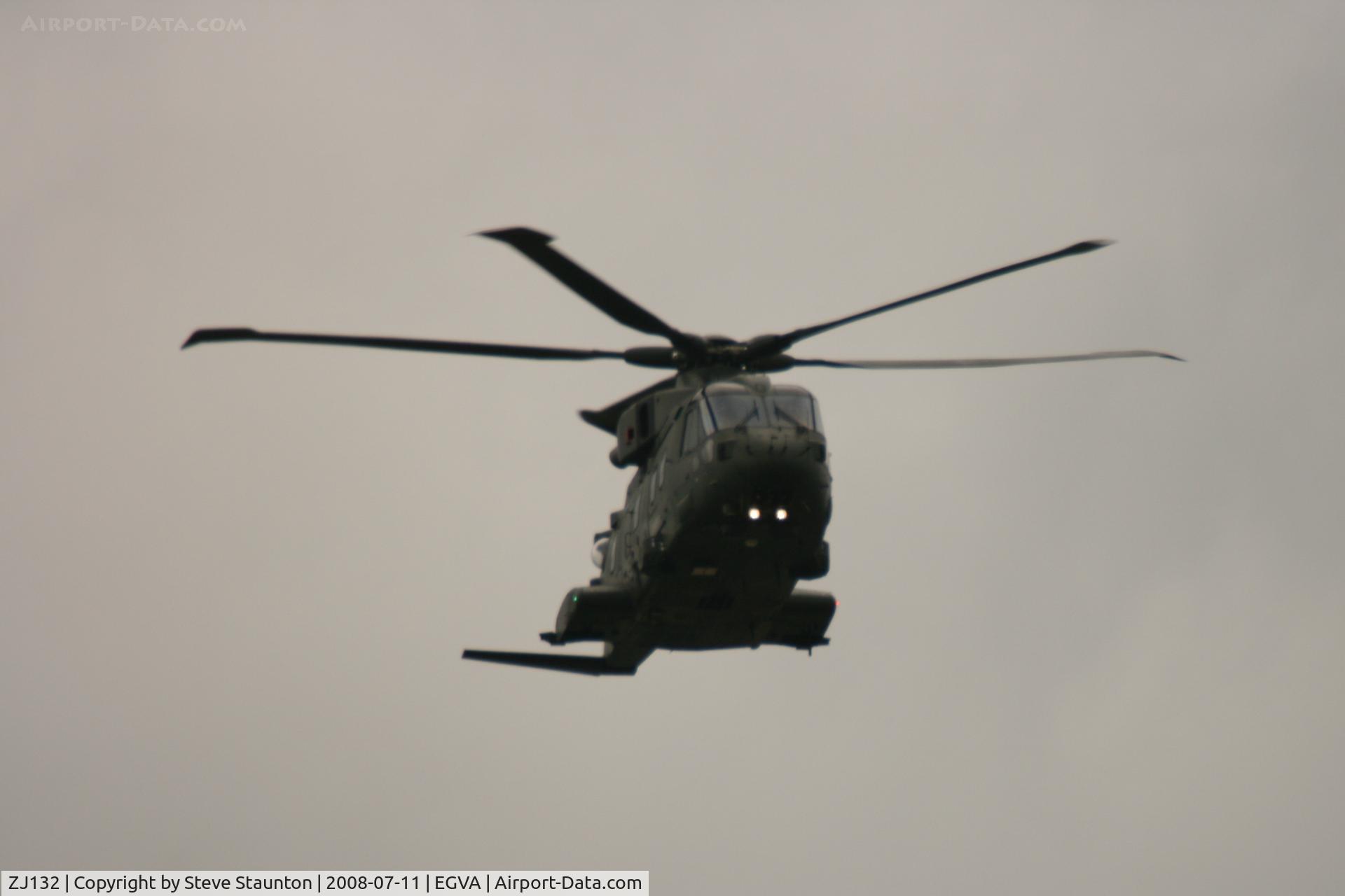 ZJ132, Westland Merlin HC.3 C/N 50177/RAF16, Royal Air Force 90th Anniversary fly past 11th July 2008 at RIAT Fairford in front of Her Majesty The Queen on a cold, wet and gloomy English Summers Day