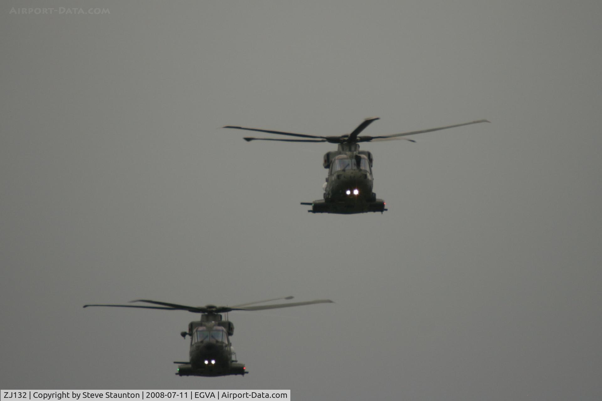 ZJ132, Westland Merlin HC.3 C/N 50177/RAF16, Royal Air Force 90th Anniversary fly past 11th July 2008 at RIAT Fairford in front of Her Majesty The Queen on a cold, wet and gloomy English Summers Day