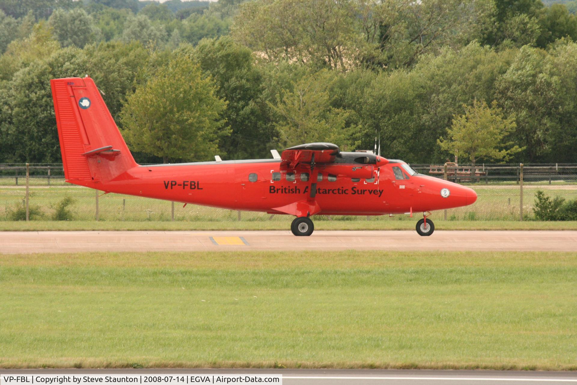 VP-FBL, 1988 De Havilland Canada DHC-6-300 Twin Otter C/N 839, Taken at the Royal International Air Tattoo 2008 during arrivals and departures (show days cancelled due to bad weather)