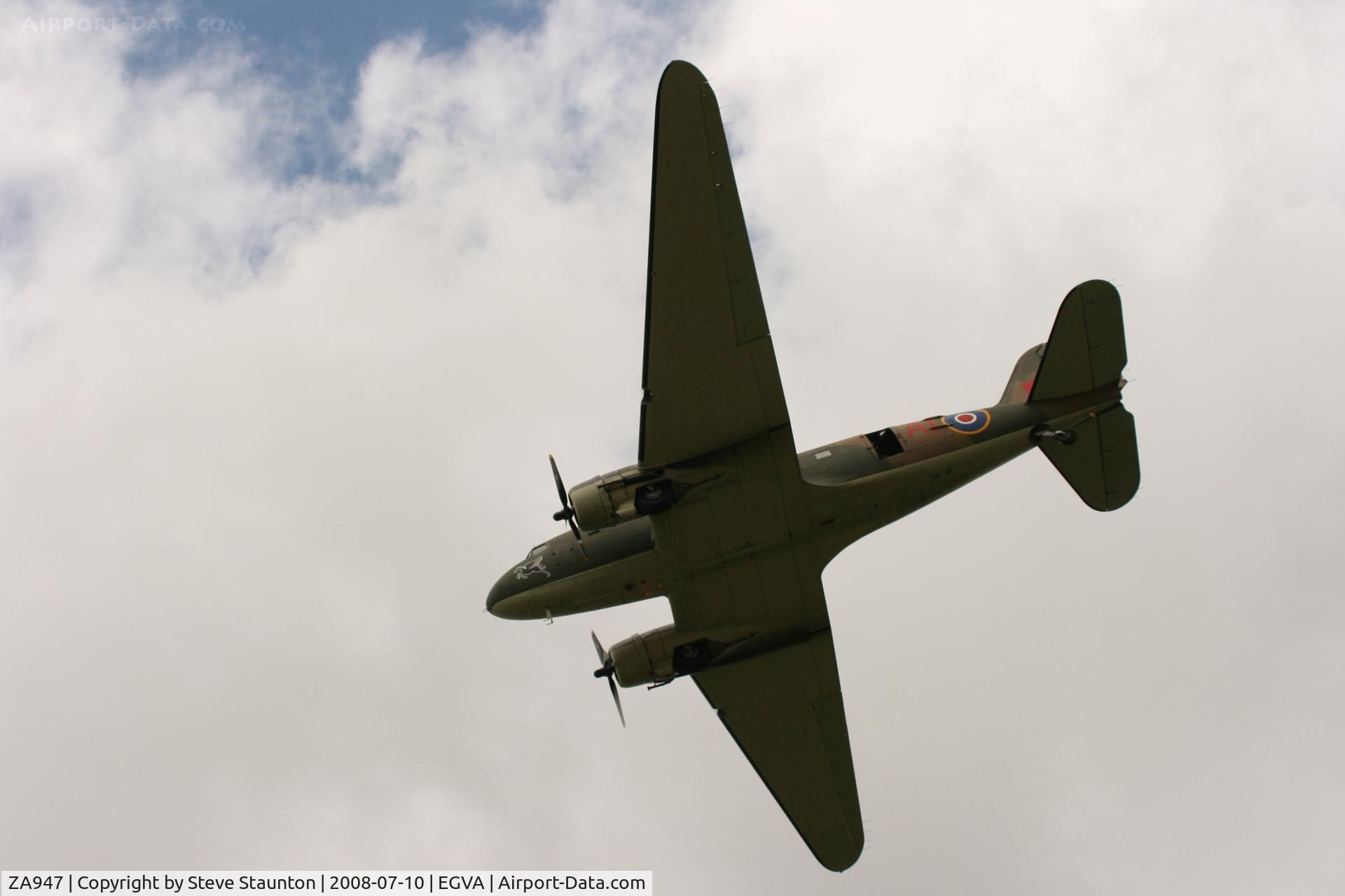 ZA947, 1943 Douglas C-47A-60-DL Dakota III C/N 10200, Taken at the Royal International Air Tattoo 2008 during arrivals and departures (show days cancelled due to bad weather)