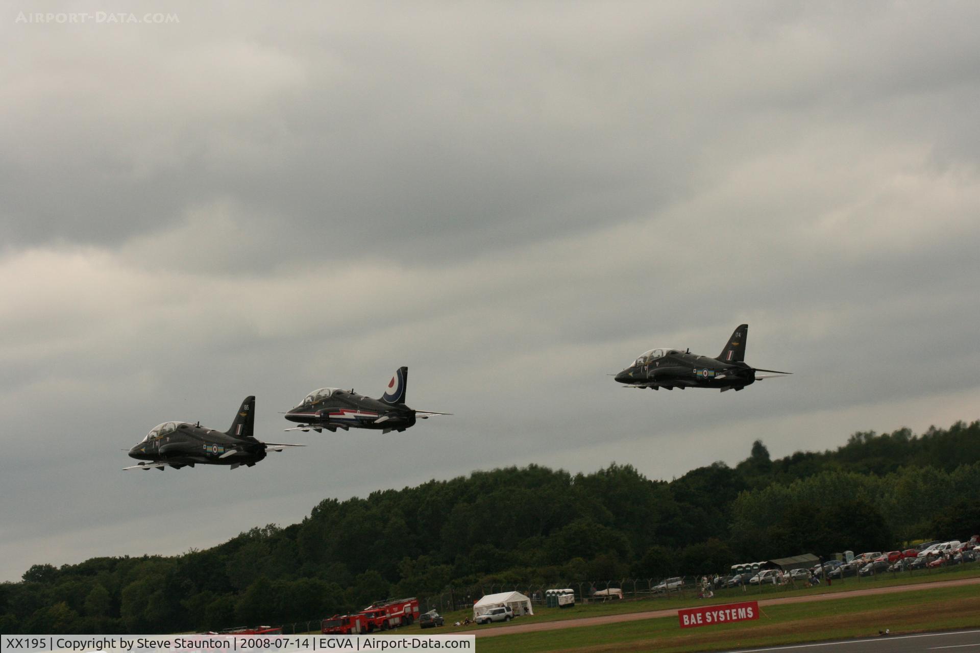 XX195, 1978 Hawker Siddeley Hawk T.1 C/N 042/312042, Taken at the Royal International Air Tattoo 2008 during arrivals and departures (show days cancelled due to bad weather)