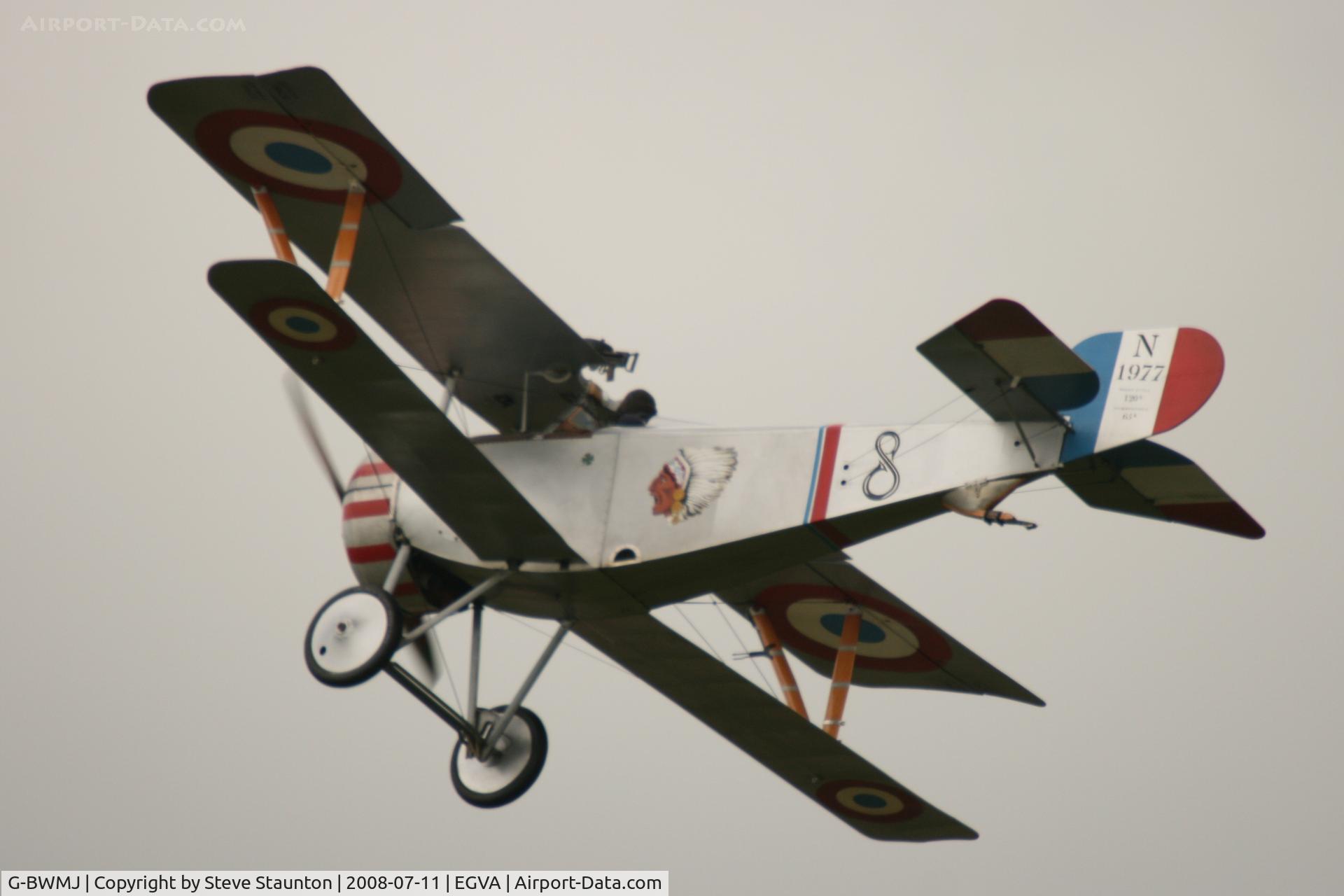 G-BWMJ, 1981 Nieuport 17 Scout Replica C/N PFA 121-12351, Taken at the Royal International Air Tattoo 2008 during arrivals and departures (show days cancelled due to bad weather)