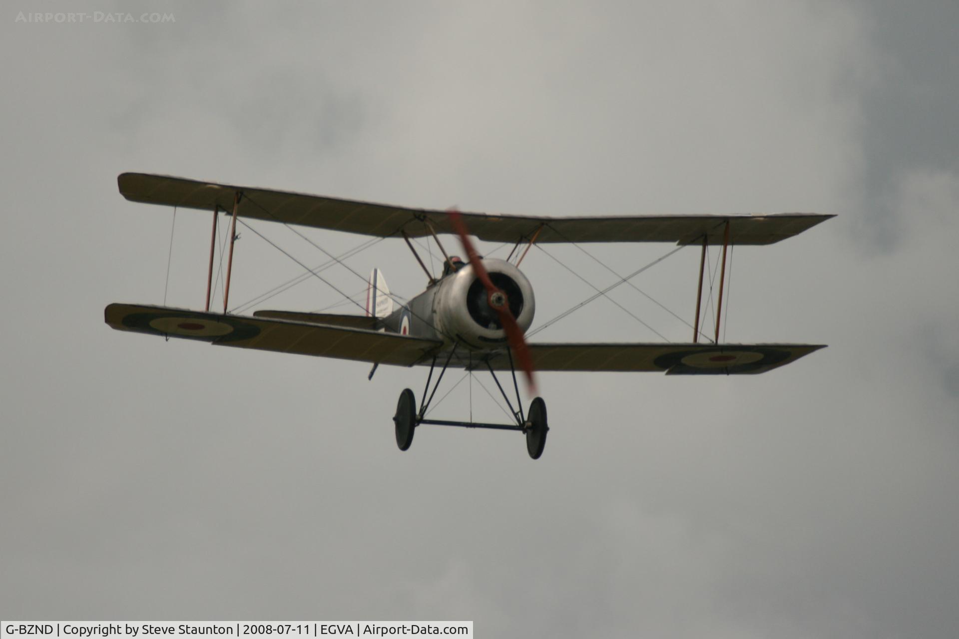 G-BZND, 2006 Sopwith Pup Replica C/N PFA 101-11815, Taken at the Royal International Air Tattoo 2008 during arrivals and departures (show days cancelled due to bad weather)