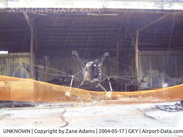 UNKNOWN, , Aftermath of a hanger fire at Arlington Municipal.