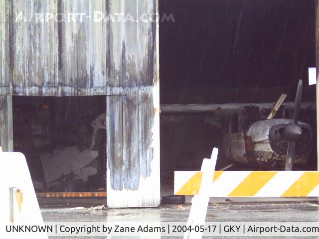 UNKNOWN, , Aftermath of a hanger fire at Arlington Municipal.