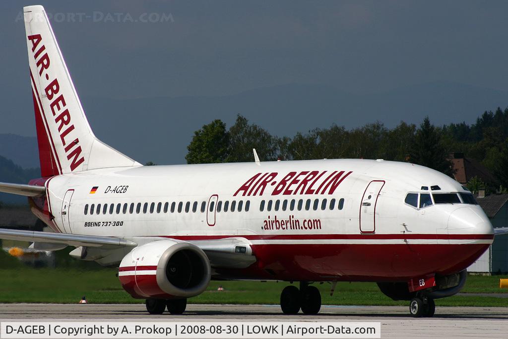 D-AGEB, 1989 Boeing 737-35B C/N 23971, Single charter from Geneva (GVA)