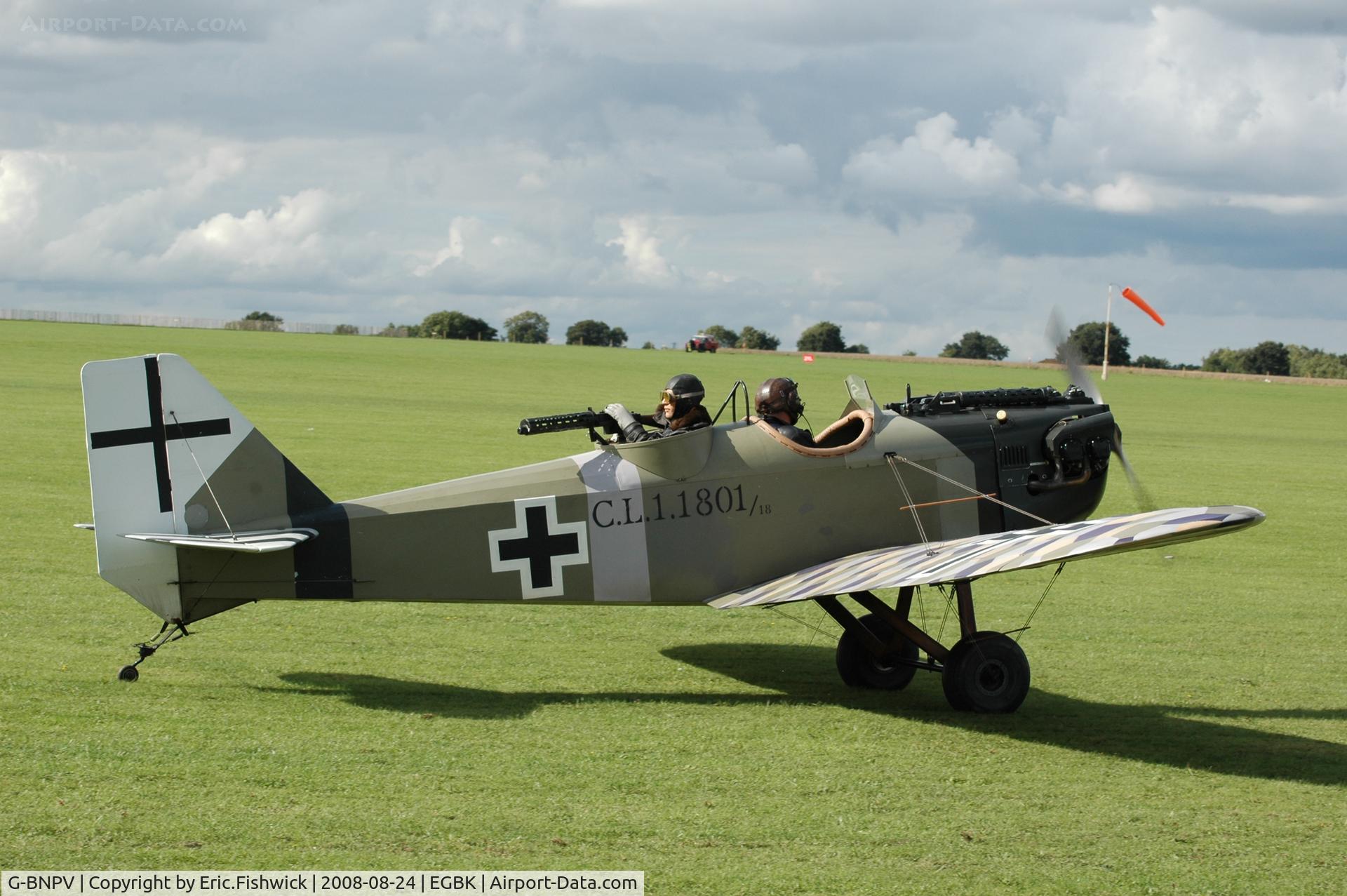 G-BNPV, 1988 Bowers Fly Baby 1A C/N PFA 016-11120, 2. C.L.1.1801/18 converted to resemble a Junkers CL1 at Sywell Airshow 24 Aug 2008