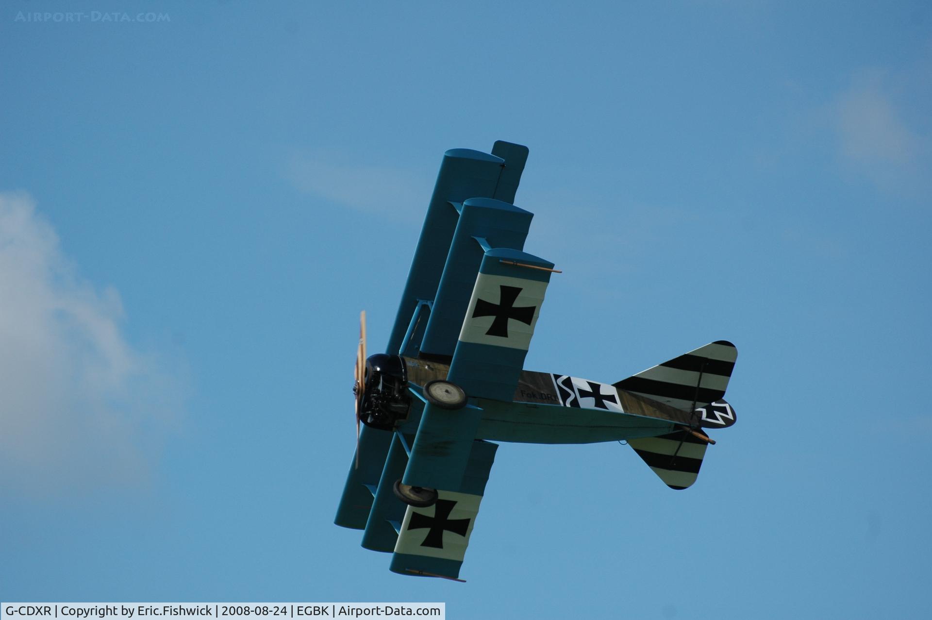 G-CDXR, 2006 Fokker Dr.1 Triplane Replica C/N PFA 238-14043, 4. DRI403/17 at Sywell Airshow 24 Aug 2008