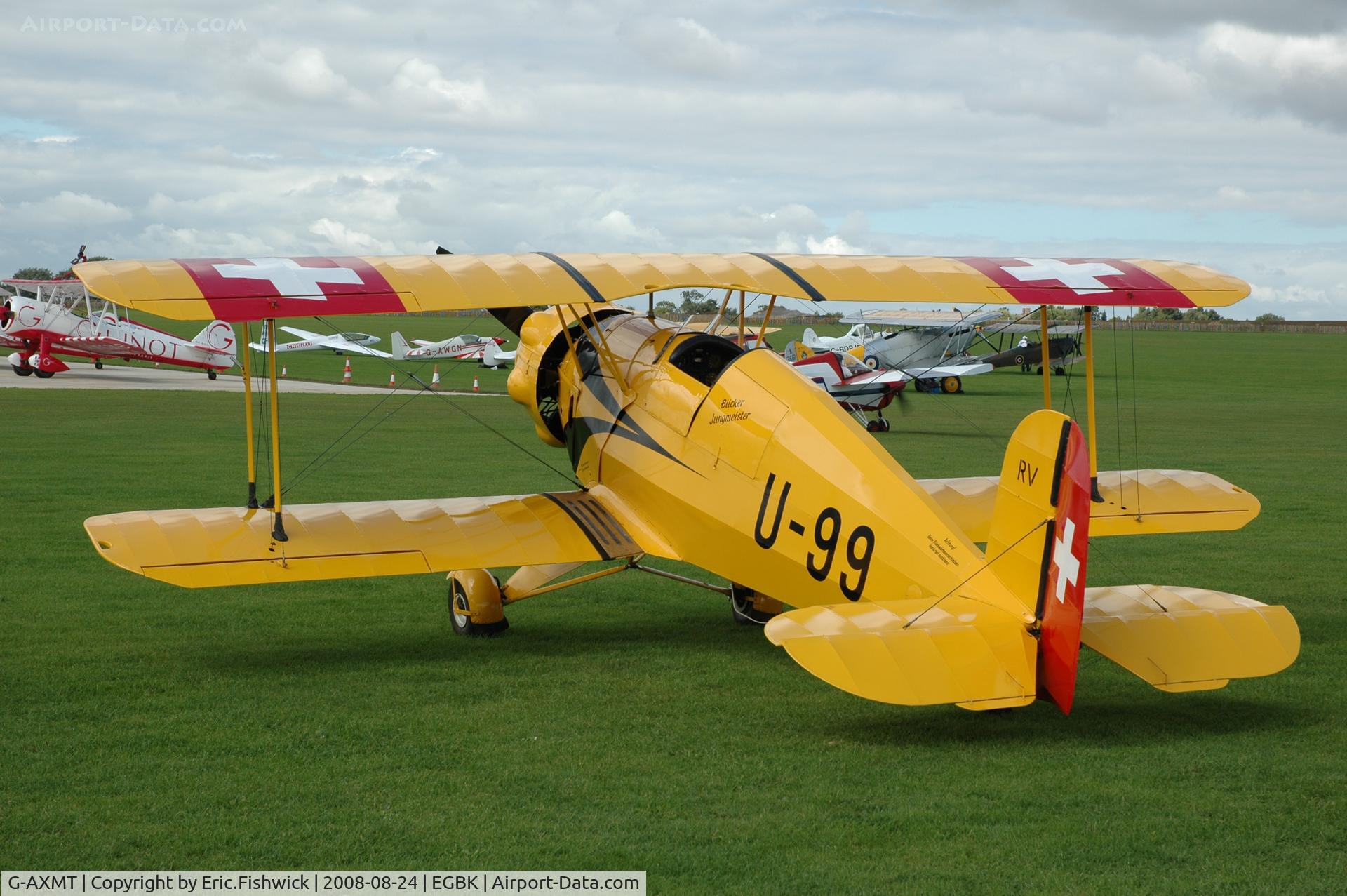 G-AXMT, 1938 Bucker Bu-133C Jungmeister C/N 46, 1. U-99 at Sywell Airshow 24 Aug 2008
