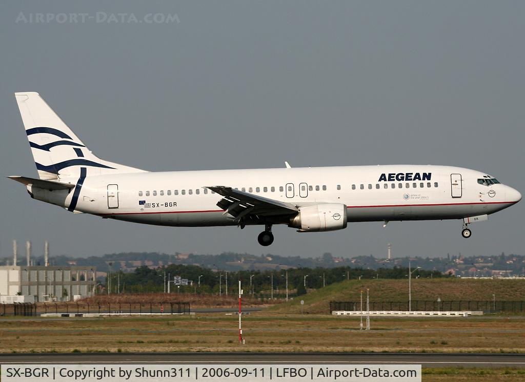 SX-BGR, 1991 Boeing 737-408 C/N 25063, Landing rwy 14R