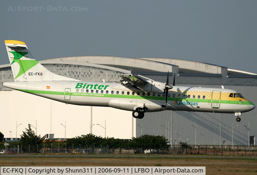 EC-FKQ, 1991 ATR 72-201 C/N 276, Landing rwy 14R for the last time in these c/s and with this operator...