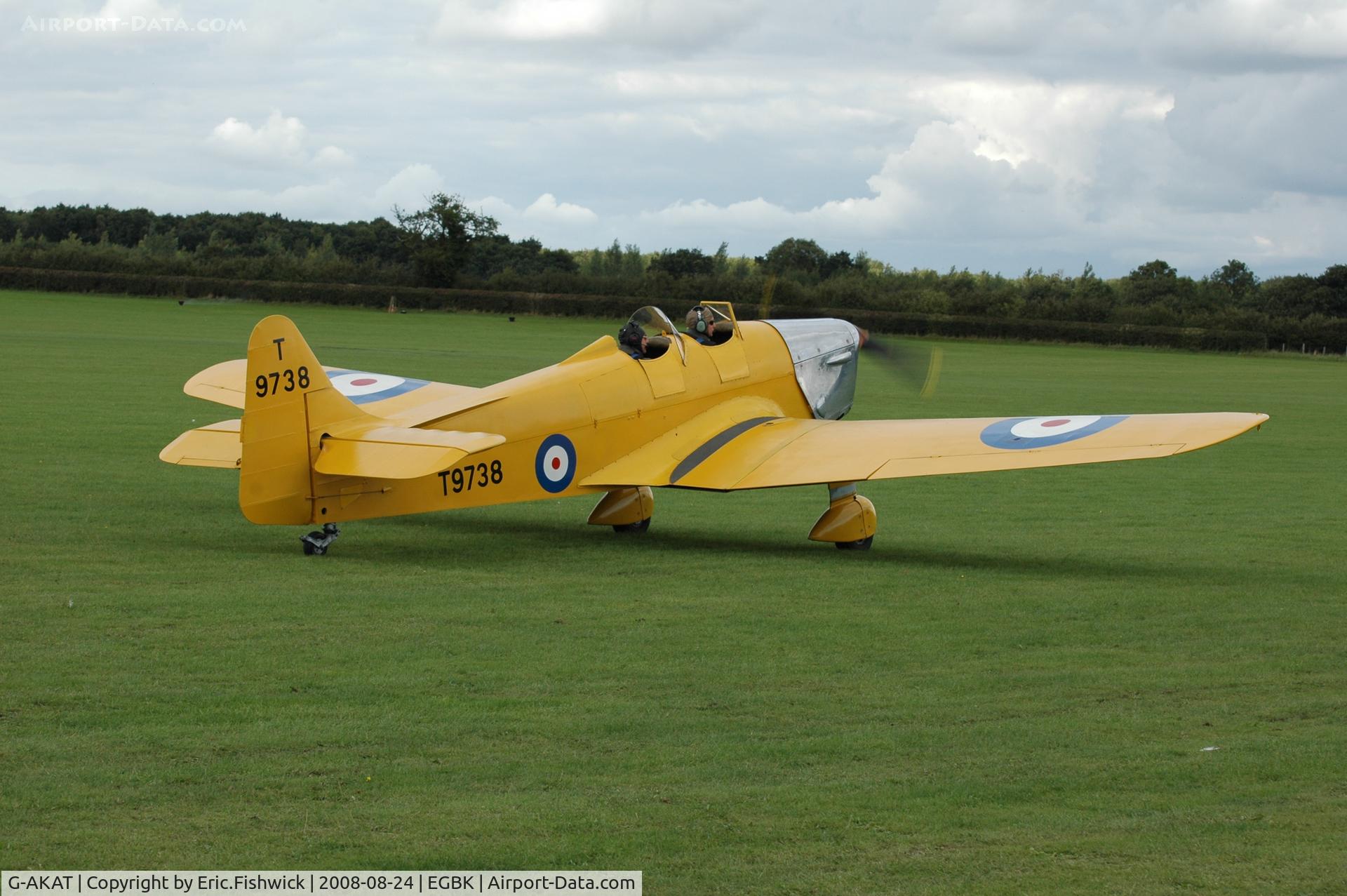G-AKAT, 1940 Miles M14A Hawk Trainer 3 C/N 2005, 2. T9738 at Sywell Airshow 24 Aug 2008