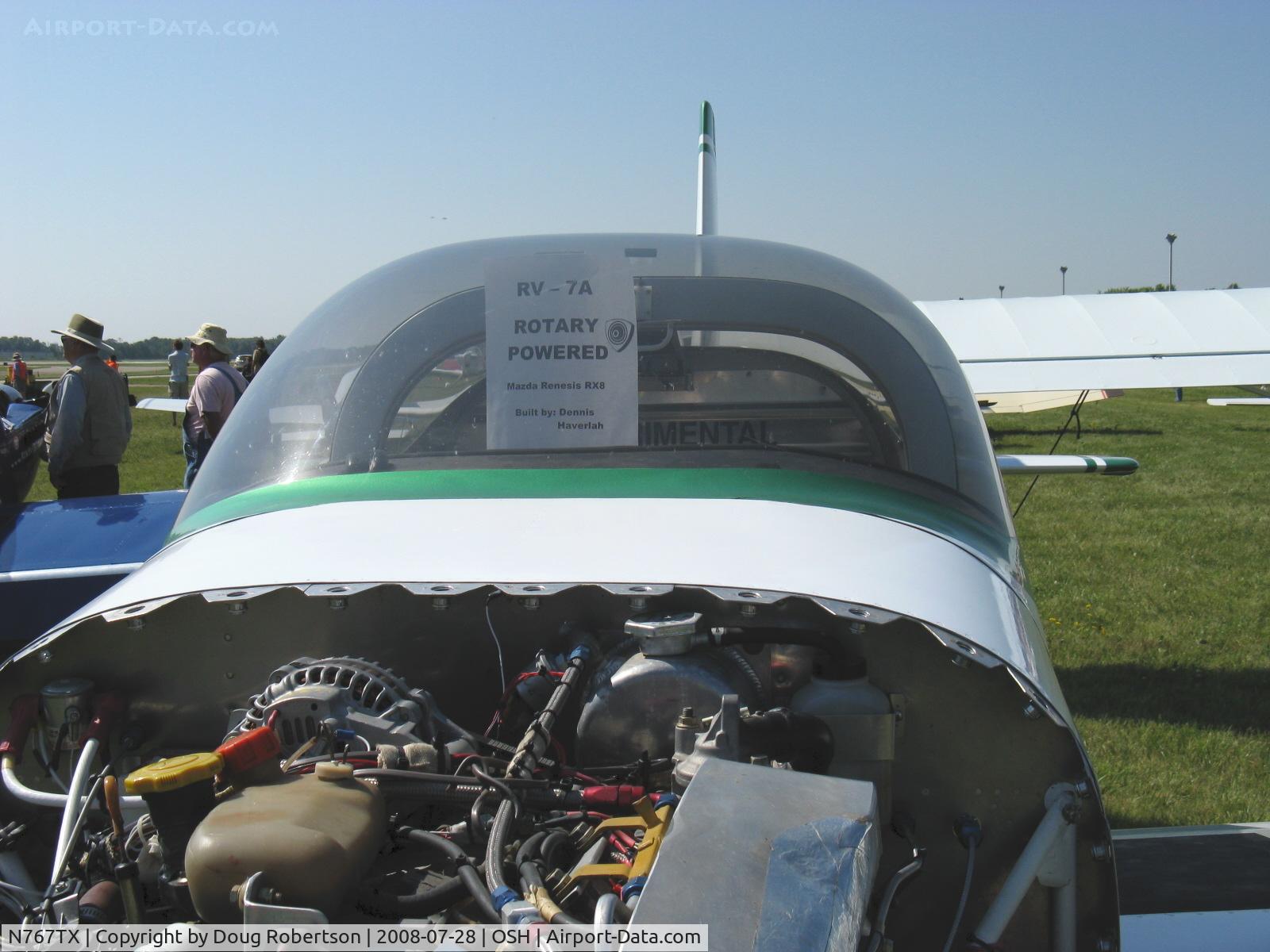 N767TX, 2007 Vans RV-7A C/N VAN 71761, 2007 Haverlah VAN's RV-7A, Mazda RX-8 rotary engine installation, 180+ Hp