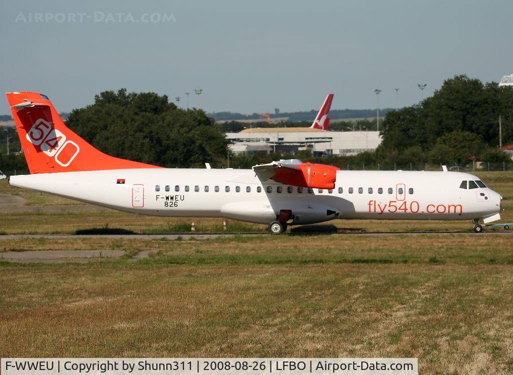 F-WWEU, 2010 ATR 72-212A C/N 826, C/n 826 - First ATR72 for Nigerian operator Fly540... Trackted after paintshop...