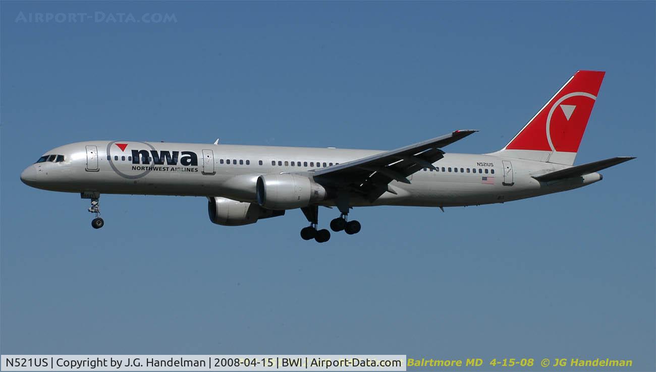 N521US, 1986 Boeing 757-251 C/N 23209, on final  at BWI