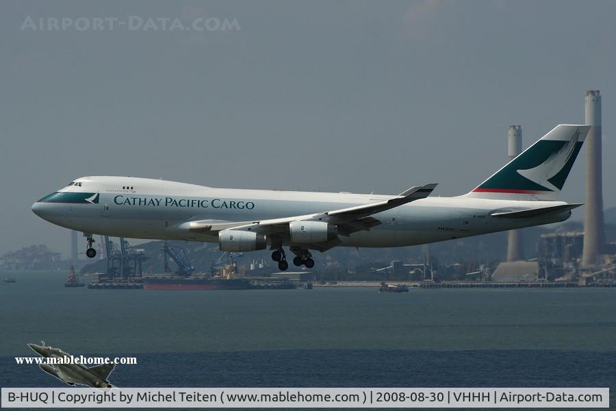 B-HUQ, 2005 Boeing 747-467F/SCD C/N 34150, Cathay Pacific Cargo arriving on runway 25R