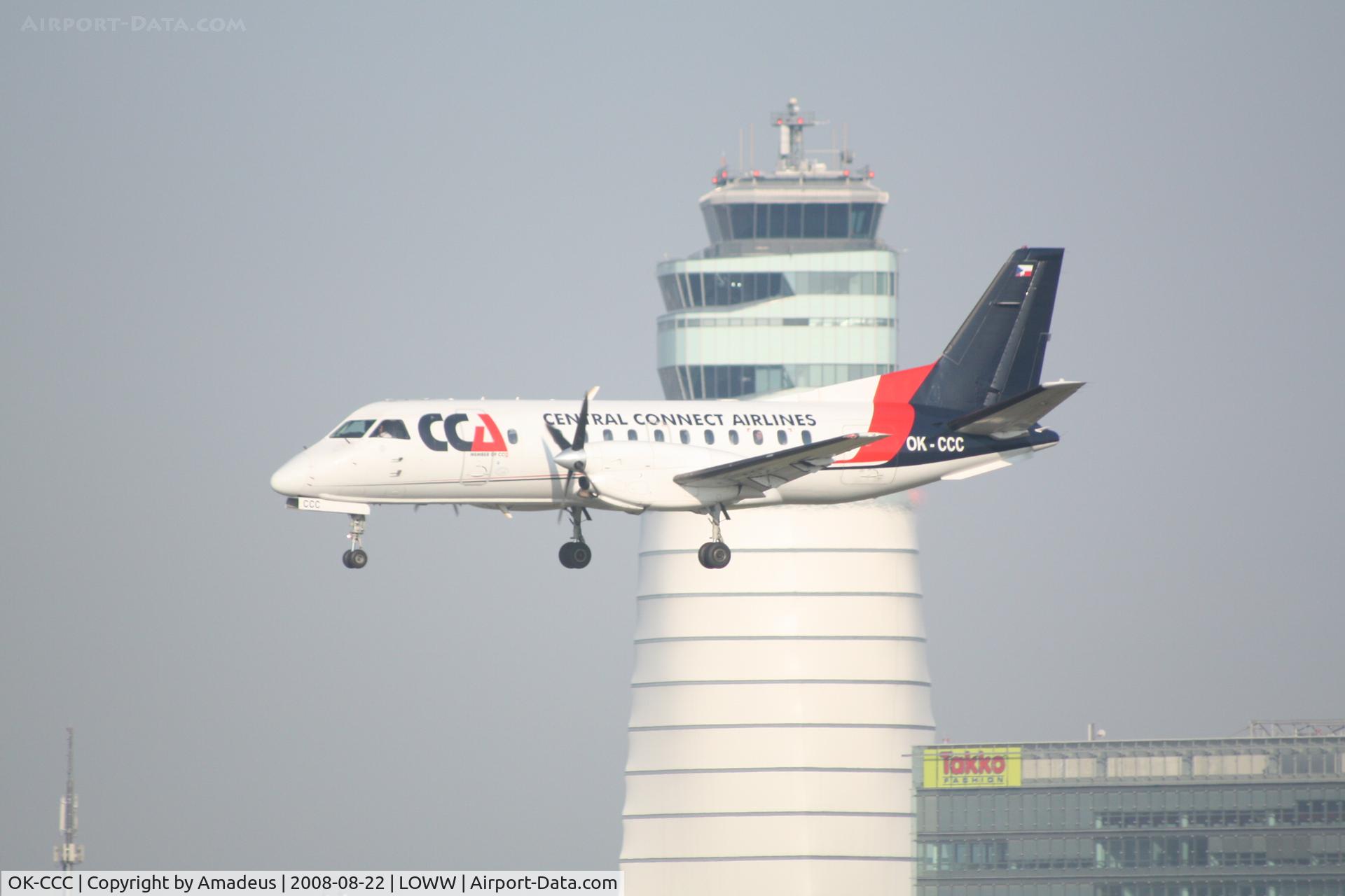 OK-CCC, 1990 Saab 340B C/N 340B-208, Saab 340 landing RWY16