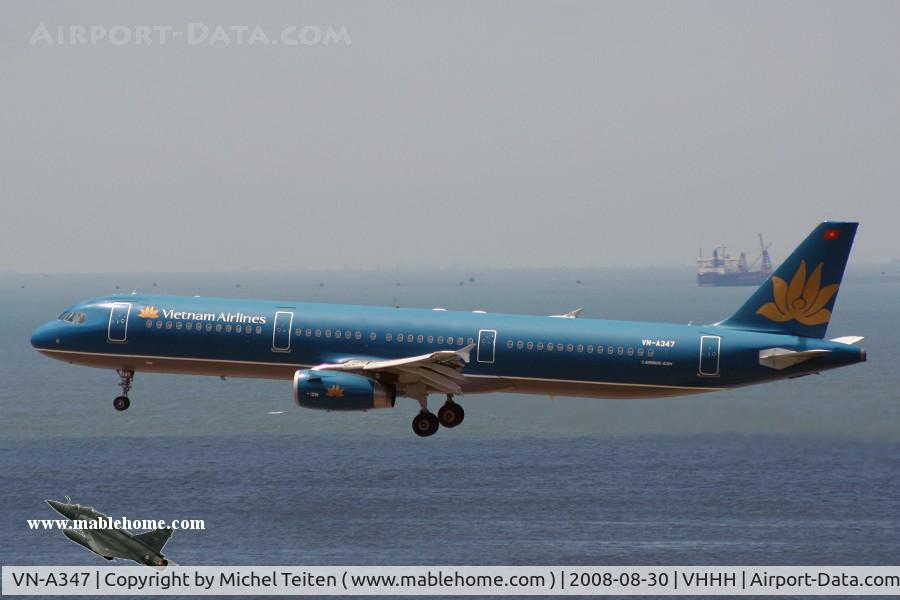 VN-A347, 2004 Airbus A321-231 C/N 2267, Vietnam Airlines arriving on runway 25R