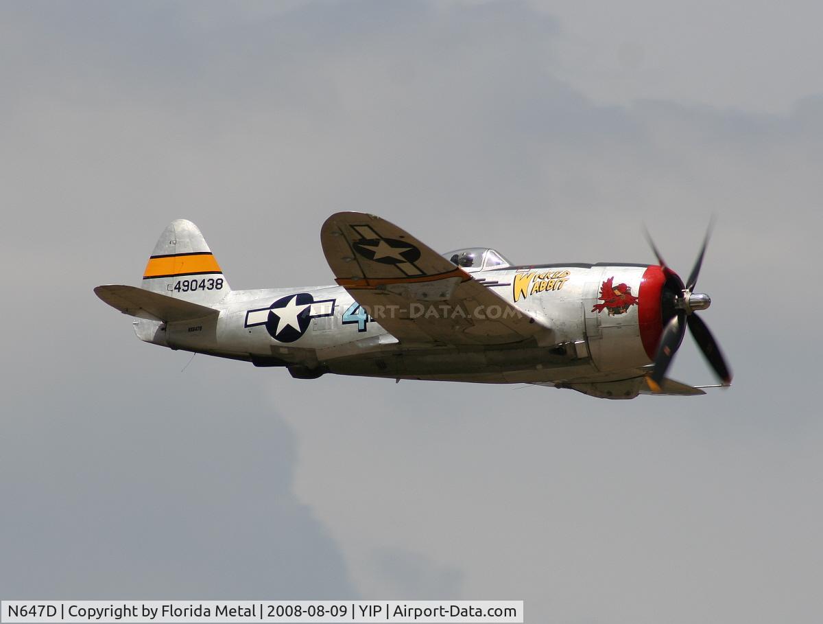 N647D, 1944 Republic P-47D Thunderbolt C/N 8955583, P-47D Wicked Wabbit