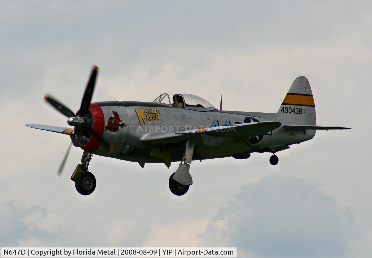 N647D, 1944 Republic P-47D Thunderbolt C/N 8955583, P-47D Wicked Wabbit