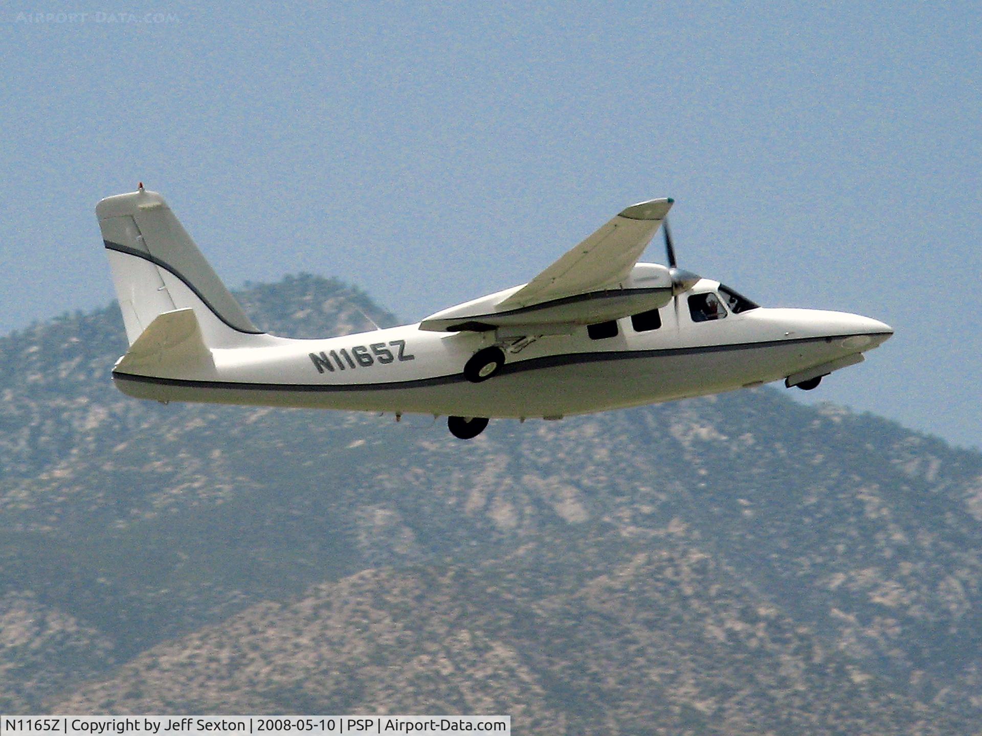 N1165Z, 1965 Aero Commander 500B Commander C/N 1555-198, Take-off from Palm Springs International