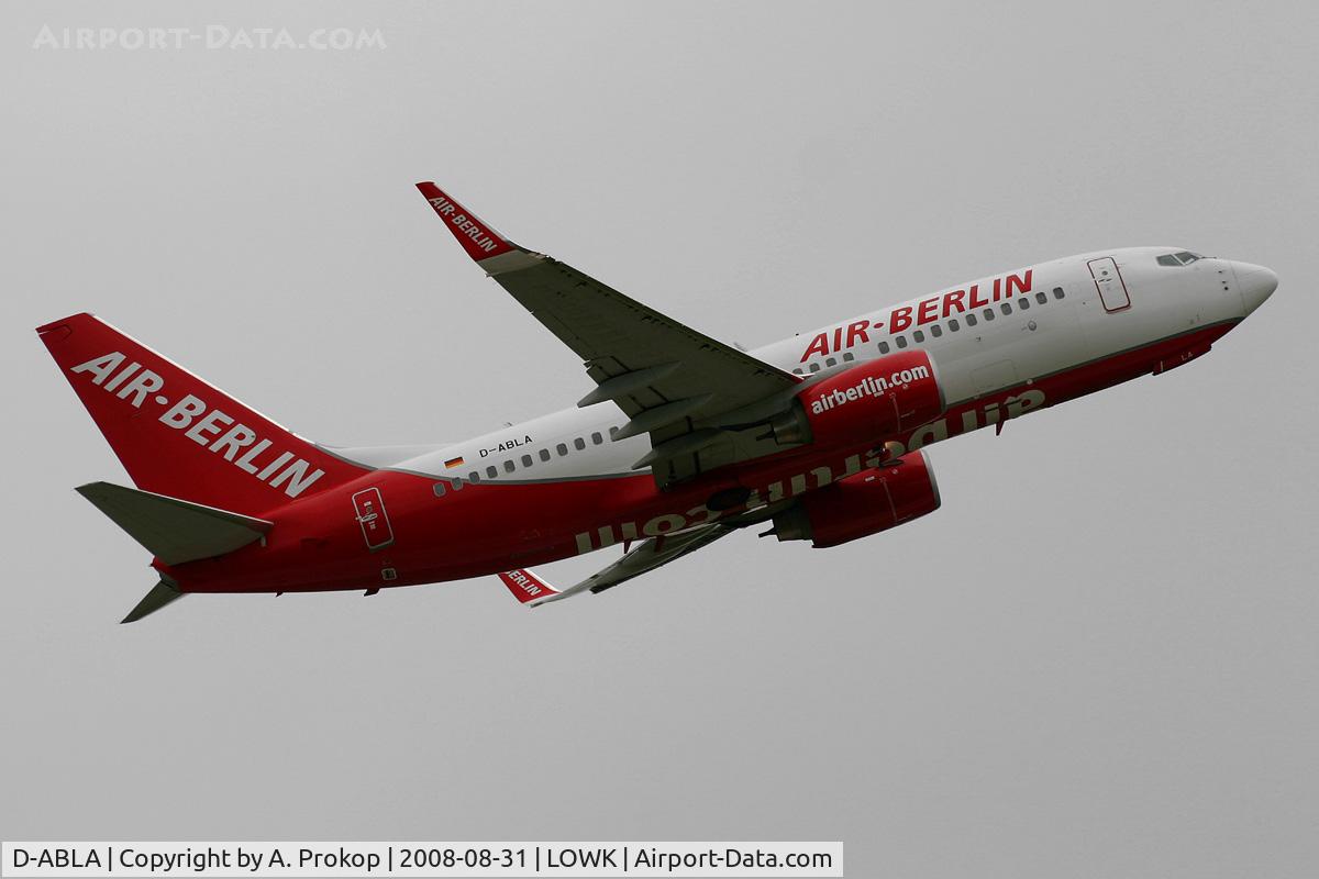 D-ABLA, 2007 Boeing 737-76J C/N 36114, For a single charter in KLU