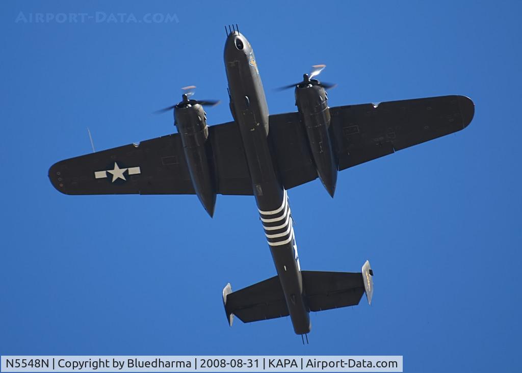 N5548N, 1943 North American B-25H Mitchell C/N 98-21107, Barbie 3 Flyover prior to final approach.
