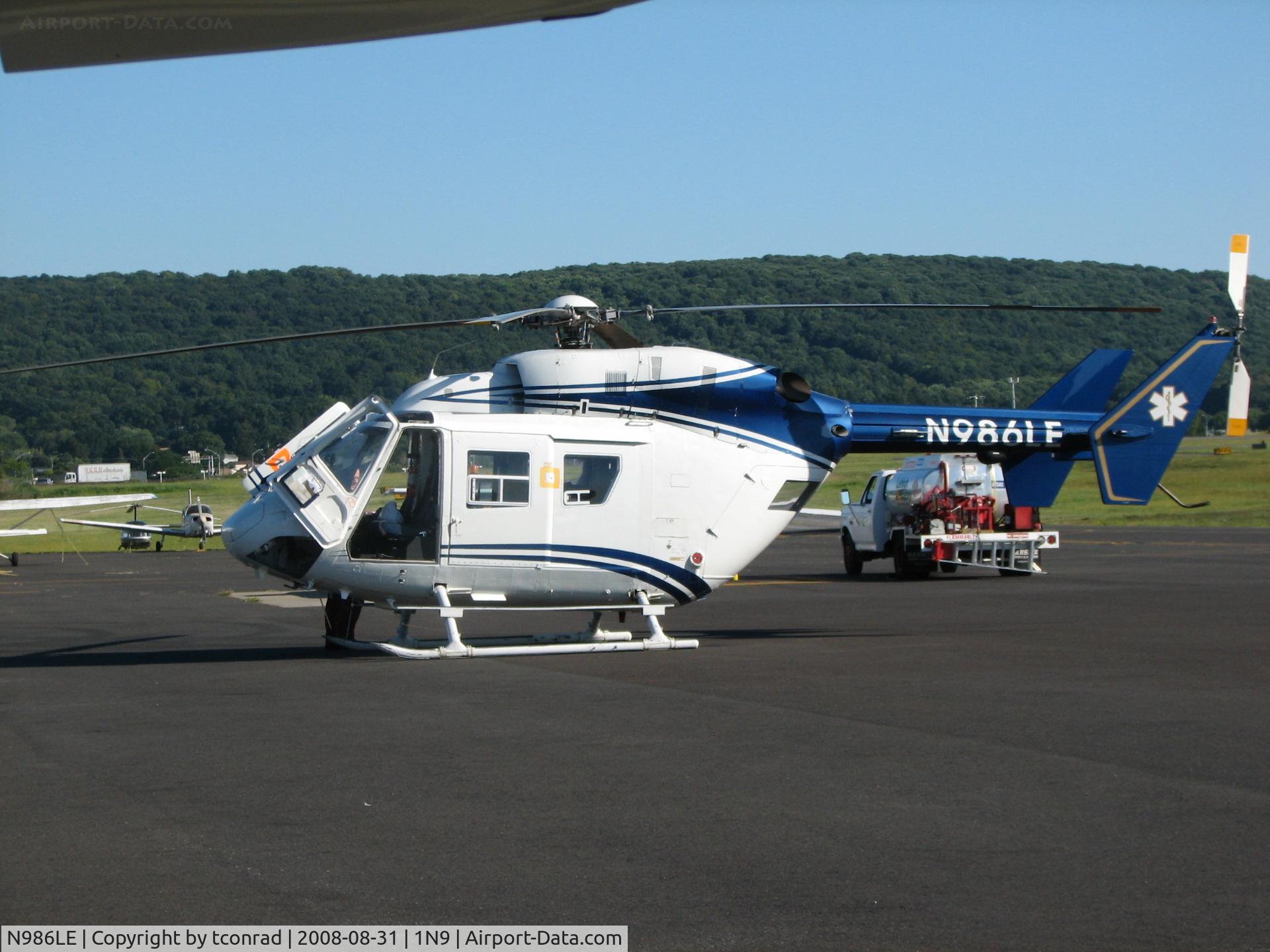 N986LE, 1983 Eurocopter-Kawasaki BK-117A-3 C/N 7003, at Queen City