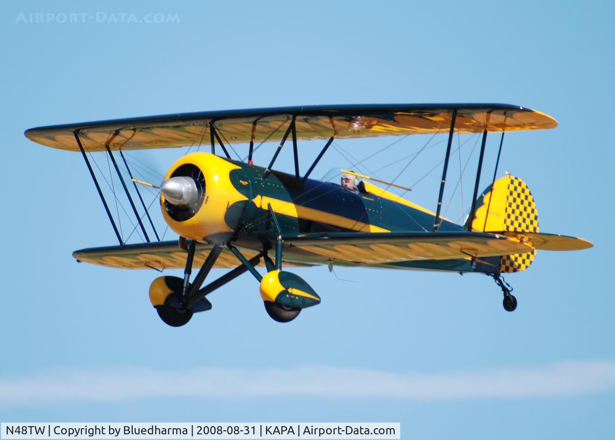 N48TW, 2003 WACO Taperwing T-10 Replica C/N 2501, On final approach to 17L.