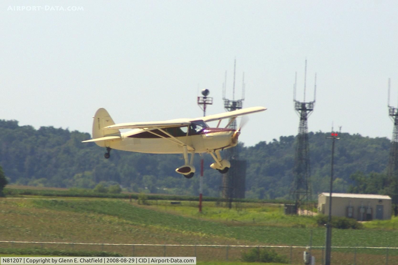 N81207, 1946 Fairchild 24R-46A C/N R46-108, Departing runway 31 after touch and go